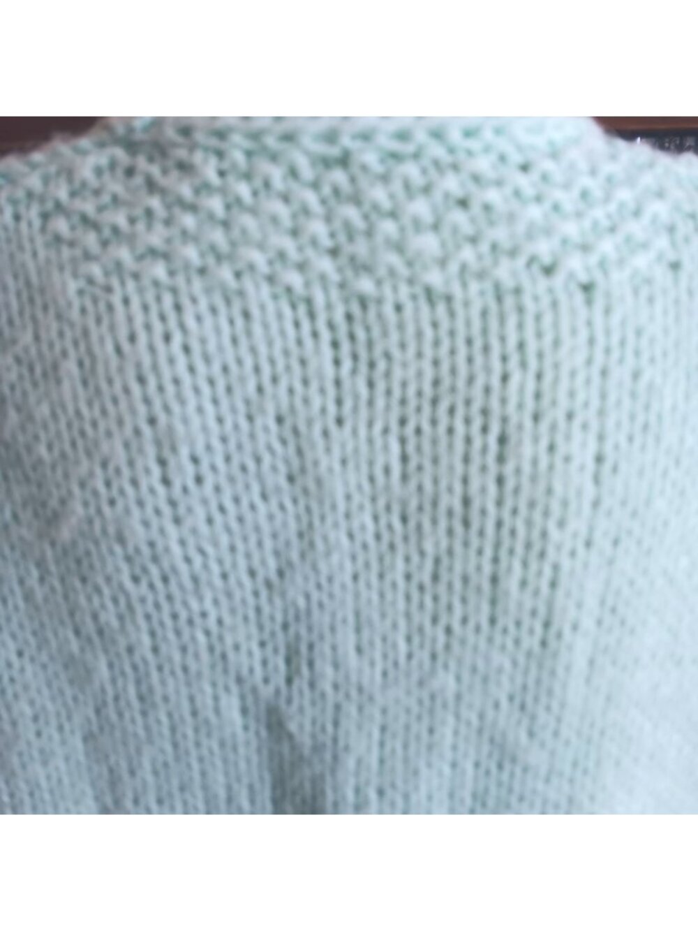 3XL Vintage Women's Granny Sweater 1OF1 Handmade Mint Green Knit Sleeveless Vest